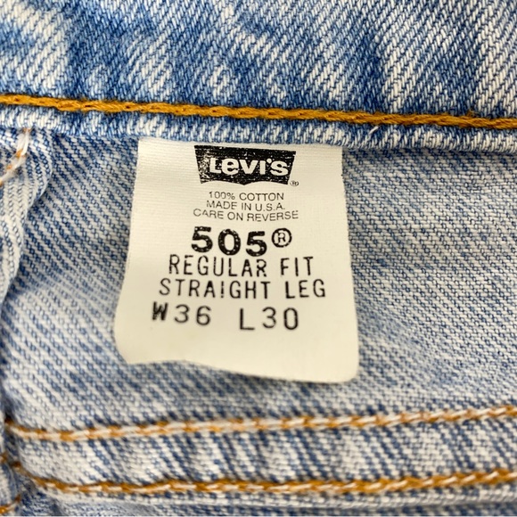 Levis 505 Men’s Jeans Size 36x30 (35x30) Regular Fit Straight Leg Vintage USA - Picture 8 of 9